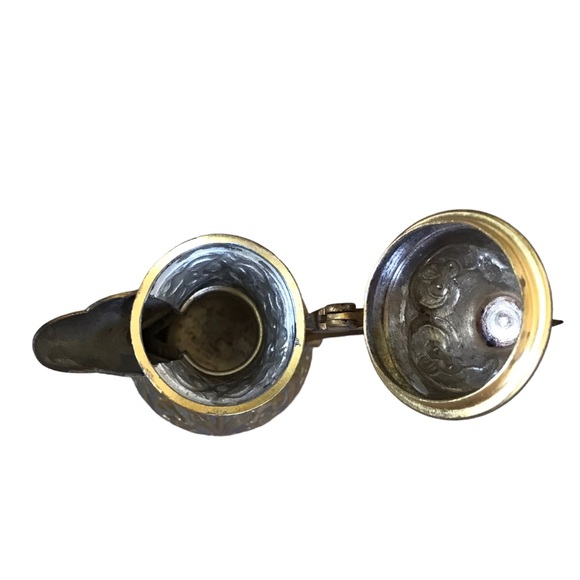 Vintage Titov Veles Ornate Turkish Porcelain And Brass Moroccan Coffee Tea Pot - Picture 2 of 9